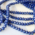8mm Opaque Navy Faceted Chinese Crystal Rondelle Strand
