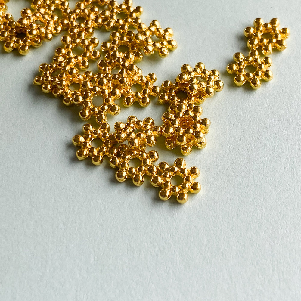 6mm Gold Daisy Disc Fancy Spacer Pack