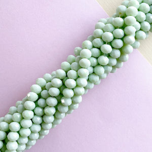 
                
                    Load image into Gallery viewer, 8mm Opaque Mint Faceted Chinese Crystal Strand
                
            