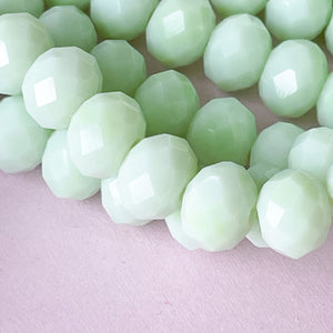 8mm Opaque Mint Faceted Chinese Crystal Strand