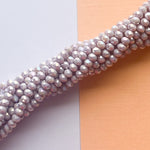 4mm Diamond Finish Lavender Faceted Chinese Crystal Rondelle Strand