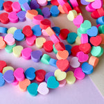 10mm Multicolor Polymer Clay Heart Strand