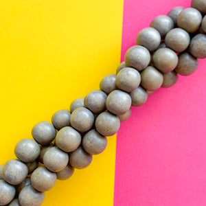 12mm Gray Wood Rounds Strand - Beads, Inc.