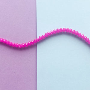 4mm Opaque Magenta Coated Faceted Chinese Crystal Rondelle Strand