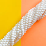 6mm Opaque White Faceted Chinese Crystal Strand