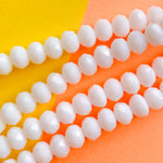 6mm Opaque White Faceted Chinese Crystal Strand
