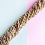 4mm Gold Champagne Faceted Chinese Crystal Strand