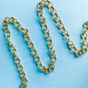 12mm Shiny Gold Plated Laser Cut Aluminum Circle Chain