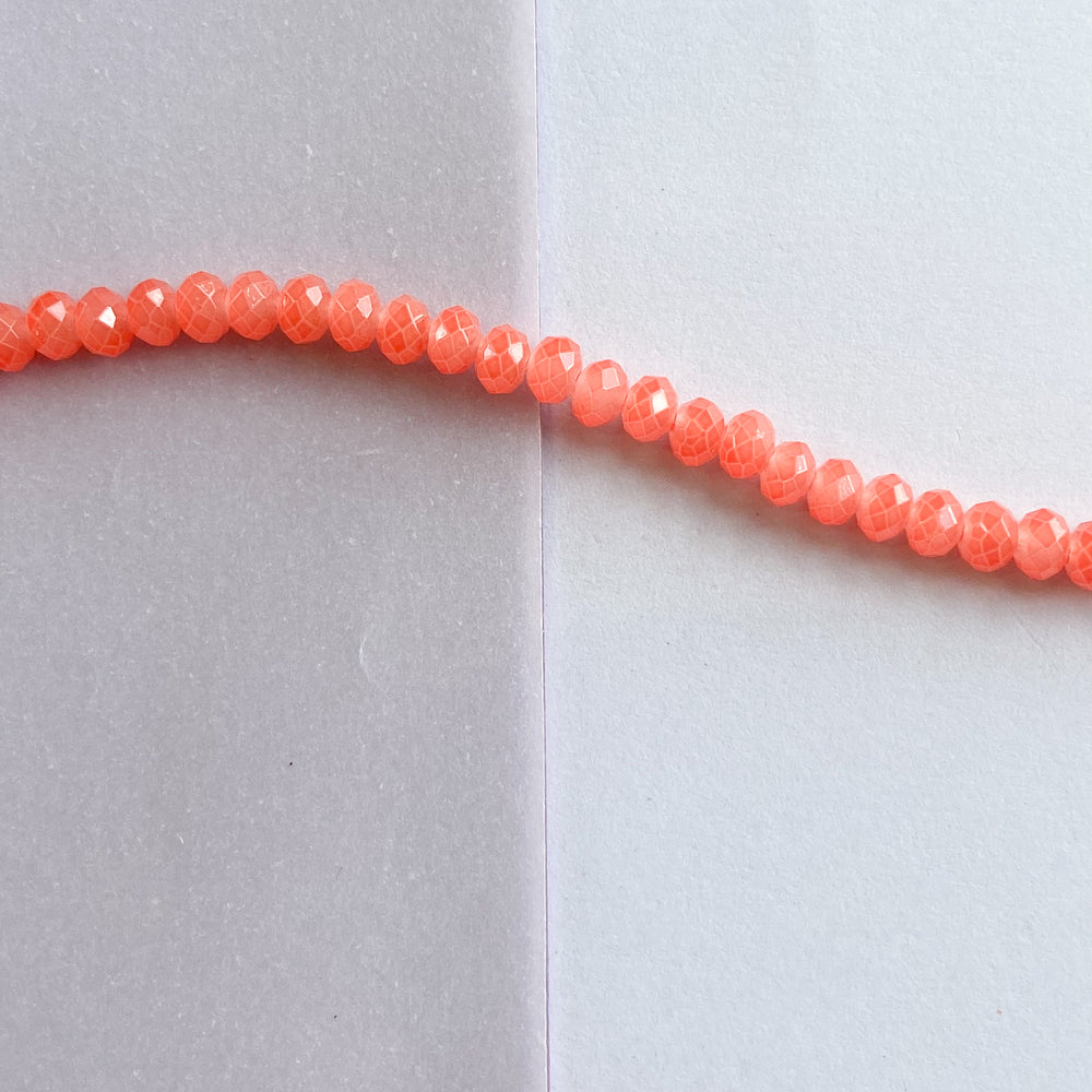 4mm Watermelon Faceted Coated Chinese Crystal Rondelle Strand