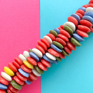 15mm Maritime Fruit Loops Sandcast African Glass Rondelle Strand