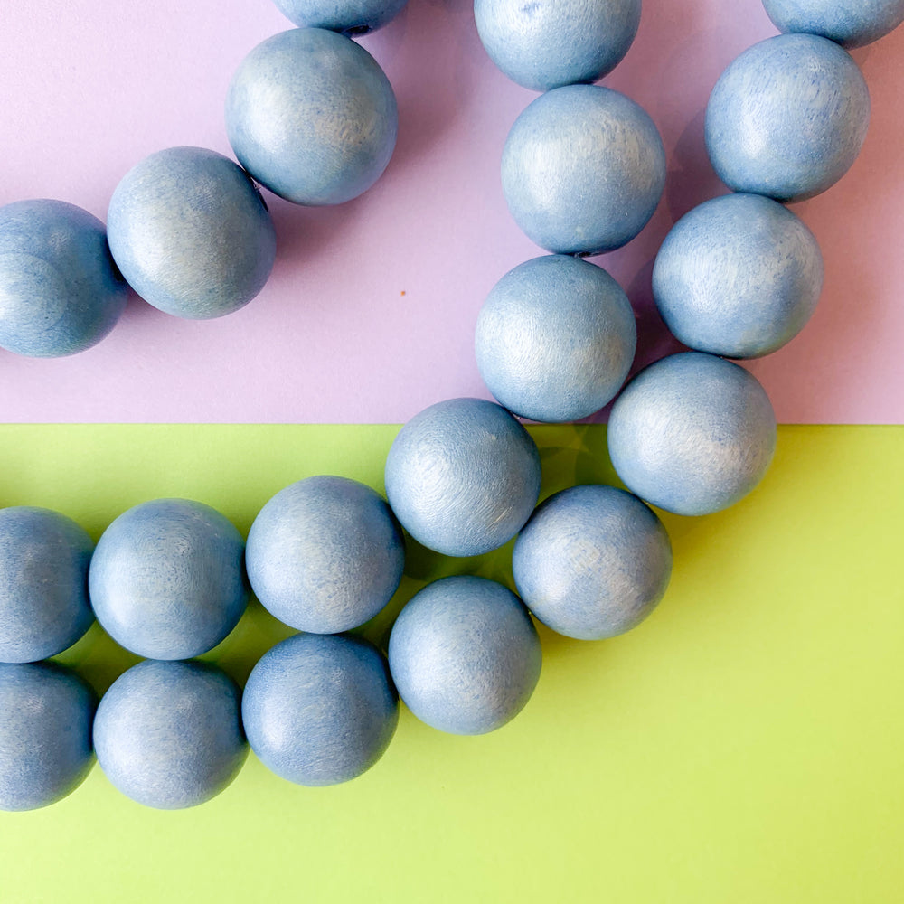 20mm Denim Wood Rounds Strand