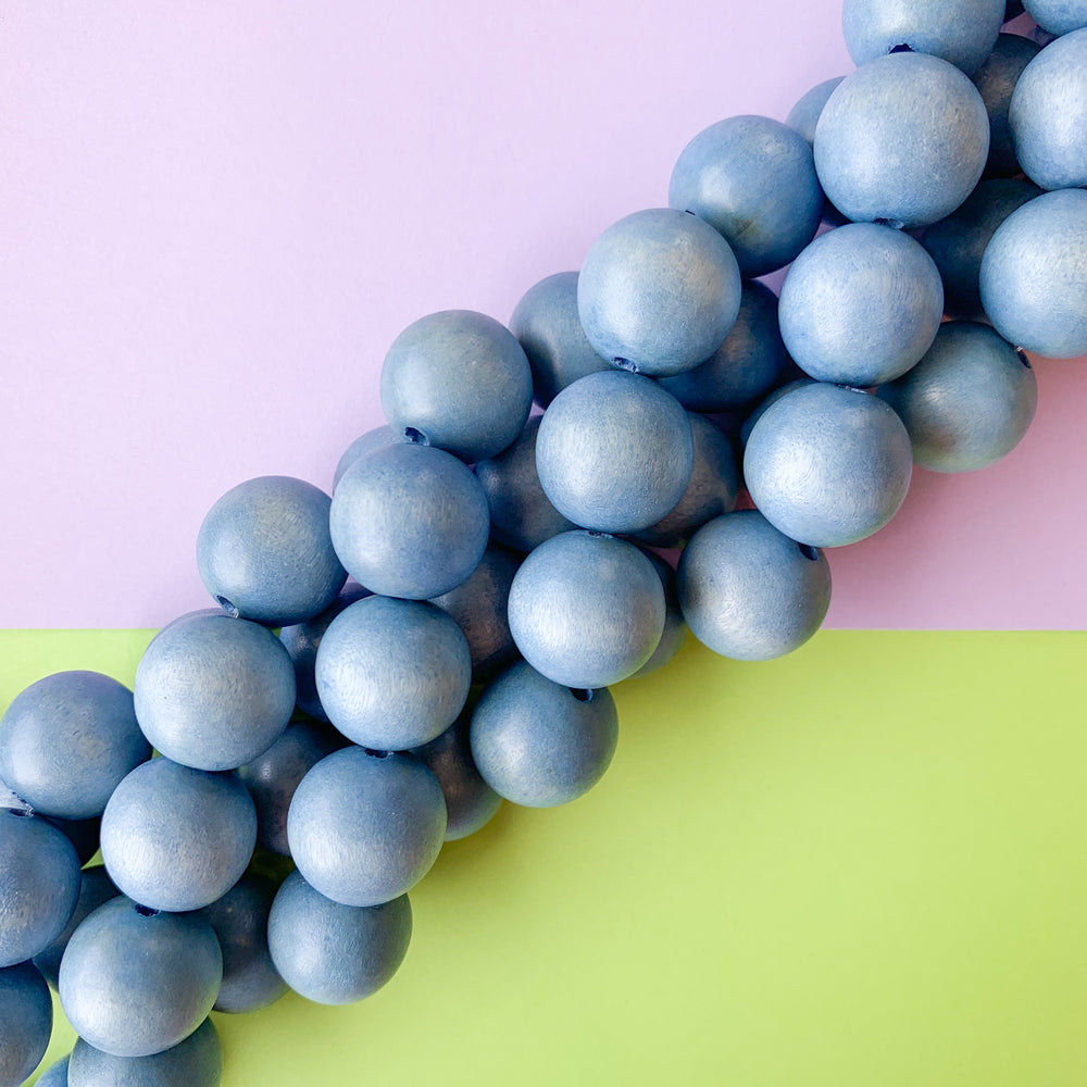 20mm Denim Wood Rounds Strand