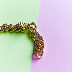 8mm Shiny Gold Plated Brass Curb Chain