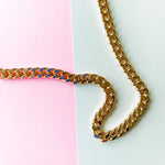 7mm Shiny Gold Plated Brass Curb Chain