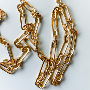 20mm Shiny Gold Paperclip Cable Chain