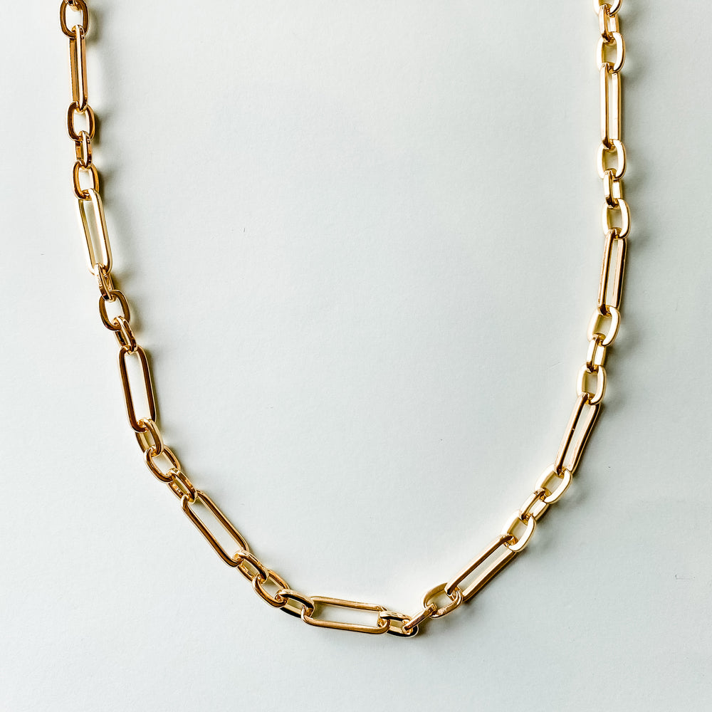 20mm Shiny Gold Paperclip Cable Chain
