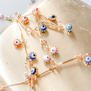4mm Multicolor Evil Eye Gold Chain