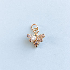 
                
                    Load image into Gallery viewer, 12mm Gold Pave Bumble Bee Charm
                
            