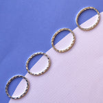 31mm Electroplated Silver Hammered Oval Ring - 4 Pack