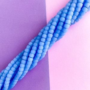8mm Matte Periwinkle Glass Roller Strand