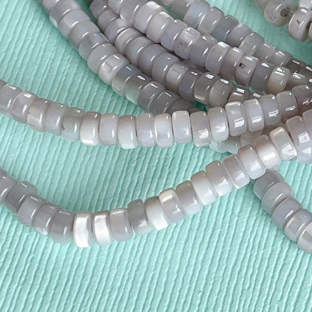 4mm Gray Mother of Pearl Heishi Strand