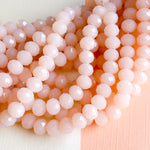 8mm Peachy Pink Faceted Chinese Crystal Rondelle Strand