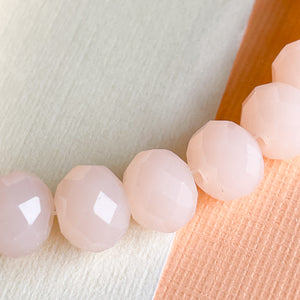 8mm Peachy Pink Faceted Chinese Crystal Rondelle Strand