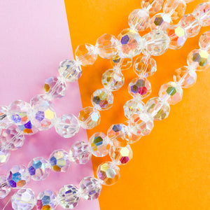
                
                    Load image into Gallery viewer, 13mm Clear AB Faceted Chinese Crystal Round Disco Ball Strand
                
            