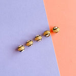 7mm Black Pave Electroplated Gold Evil Eye Round Bead