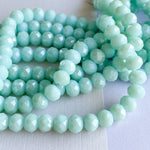8mm Aqua Faceted Chinese Crystal Rondelle Strand