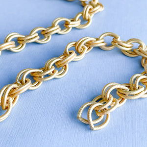 10mm Textured Matte Gold Double Linked Cable Chain