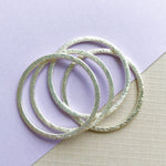 Brushed Silver Circle - 4 Pack - Christine White Style
