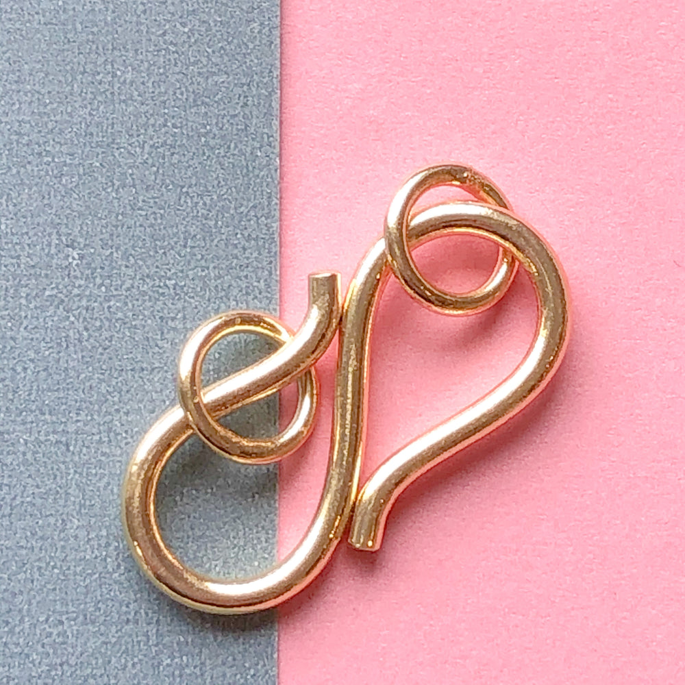 25mm Gold "S" Hook Clasp with Rings - 2 Pack