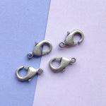 15mm Distressed Silver Lobster Claw Clasp - 4 Pack