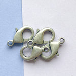 15mm Antique Silver Lobster Claw Clasp - 4 Pack - Christine White Style