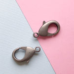 27mm Brushed Gunmetal Lobster Claw Clasp - 2 Pack