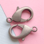 27mm Brushed Gunmetal Lobster Claw Clasp - 2 Pack - Christine White Style