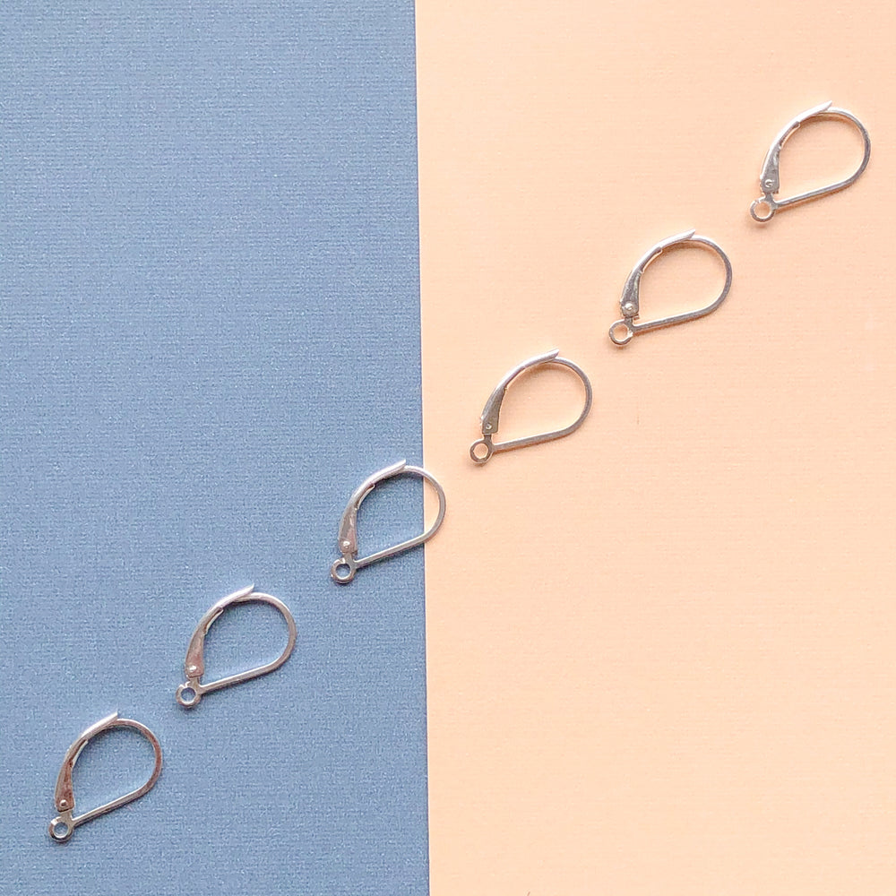 14mm Sterling Silver Leverback Ear Wire - 6 Pack