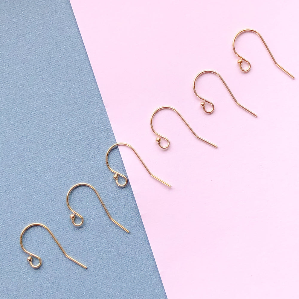 Gold Fill Simple French Earring Hook - 6 Pack - Christine White Style