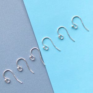 Sterling Silver Simple French Ear Wire - 6 Pack - Christine White Style