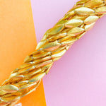 15mm Brushed Gold Marquis Oval Strand