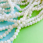6mm Arctic White Opaque Crystal Rondelle Strand