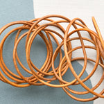 1.5mm Tan Round Leather Cord - 6'
