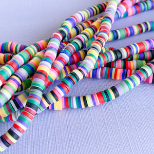 6mm Amazon Multicolor Polymer Clay Heishi Strand