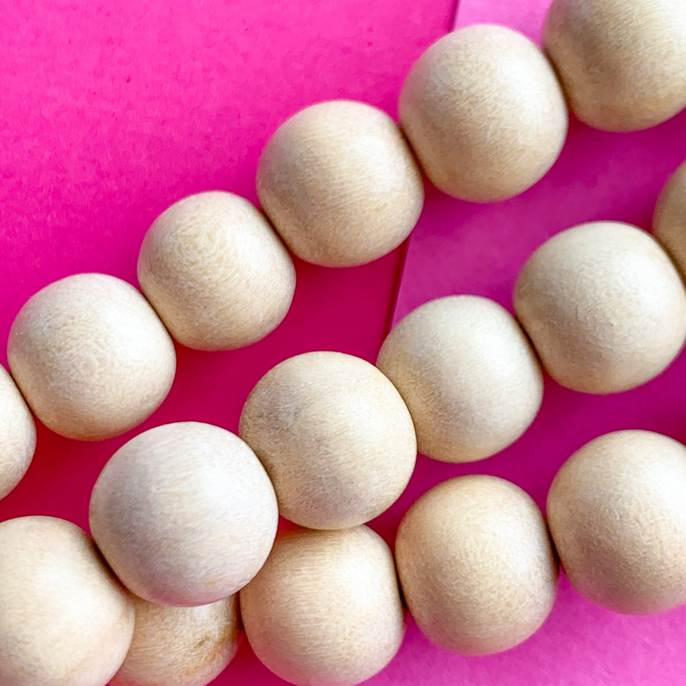 
                
                    Load image into Gallery viewer, 10mm Beige Wood Rounds Strand - Beads, Inc.
                
            