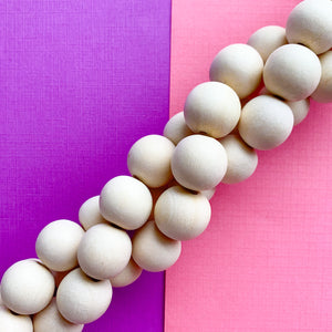 16mm White Wood Rounds Strand - Beads, Inc.