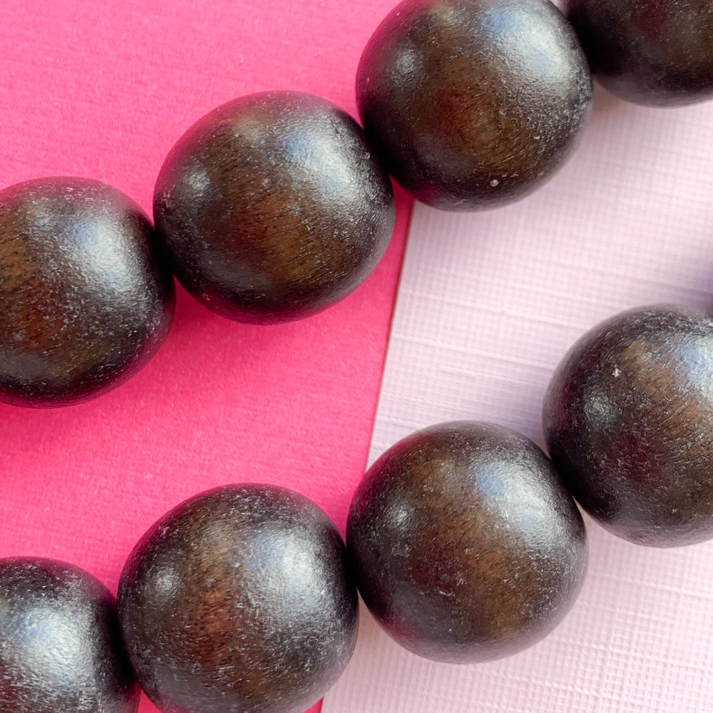 20mm Espresso Wood Rounds Strand - Beads, Inc.