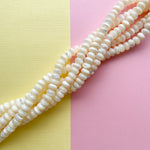 8mm White Mother of Pearl Smooth Rondelle Strand