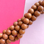 12mm Brown Wood Rounds Strand