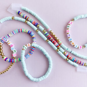 Flat Clay Beads Suitable for Jewelry Making Disc Beads Rainbow Rubber Beads DIY Craft Bracelet, Girl's, Size: One Size